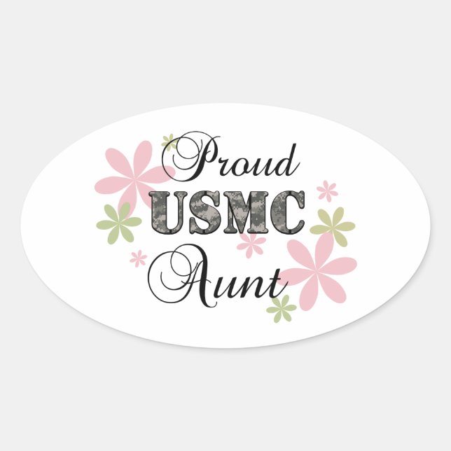 USMC Tante [fl Camouflage] Ovaler Aufkleber (Vorderseite)