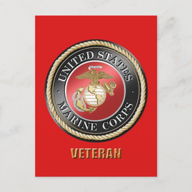 USMC Veteran Postcard Postkarte (Vorderseite)