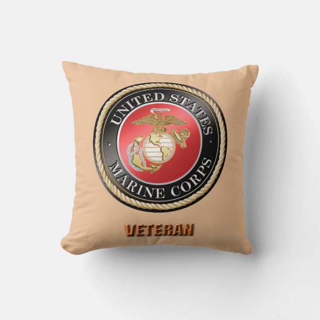 Usmc-Veteranen-Wurfs-Kissen Kissen (Vorderseite)