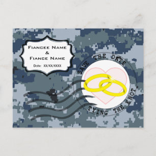 USN-Marine Corps Save-the-Date & Ringe Ankündigungspostkarte