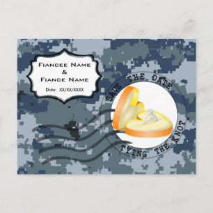 USN Marine Hochzeitstag & Ring Ankündigungspostkarte