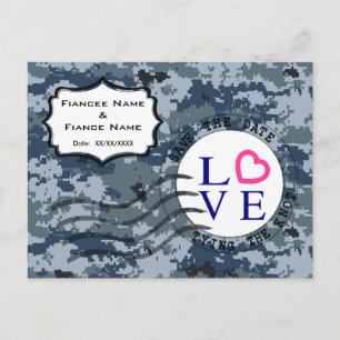 USN Navy Save the Date & Liebe Ankündigungspostkarte