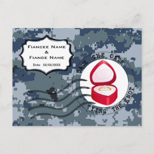 USN Navy Save the Date & Ring Ankündigungspostkarte