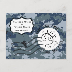 USN Navy Save the Date und Herzen Ankündigungspostkarte