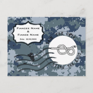 USN Navy Save the Date und Knoten Ankündigungspostkarte