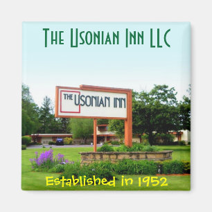 Usonian Gasthaus-Quadratmagnet - Straßenschild Magnet
