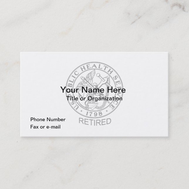 USPHS Cartes de visite retraités (Devant)