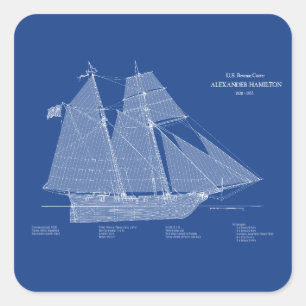 USRC Alexander Hamilton - ABD Quadratischer Aufkleber