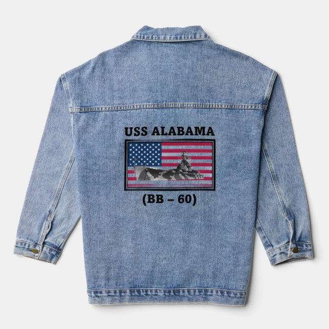 USS Alabama (BB-60) Jeansjacke (Rückseite)