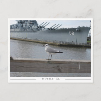 USS Alabama & Seagull – Mobile, AL Souvenir Postkarte