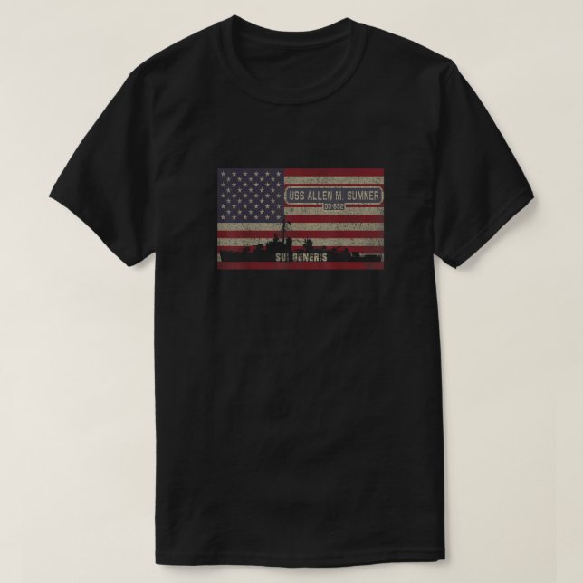 Uss Allen M Sumner Dd 692 Destroyer Ship Usa Ameri T-Shirt (Design vorne)