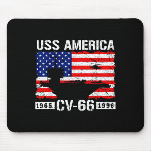Uss america cv-66 est 1965-1996 flagge usa flugzeu mousepad