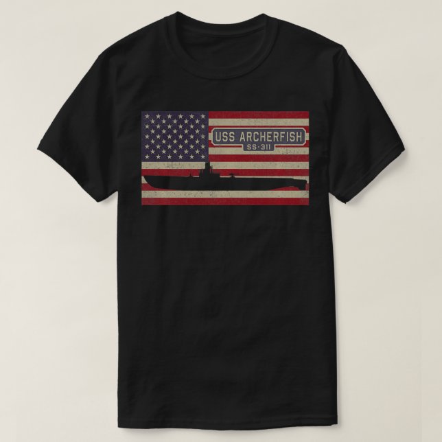 USS Archerfish SS311 WW2 U-Boot USA Fl T-Shirt (Design vorne)