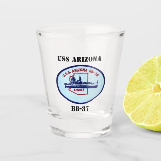 USS Arizona (BB-39) Schnapsglas (Vorderseite)