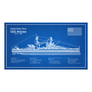 USS Arizona - Pläne für Schiffskonzepte ABD Fotodruck