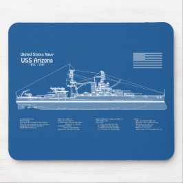 USS Arizona - Pläne für Schiffskonzepte ABD Mousepad