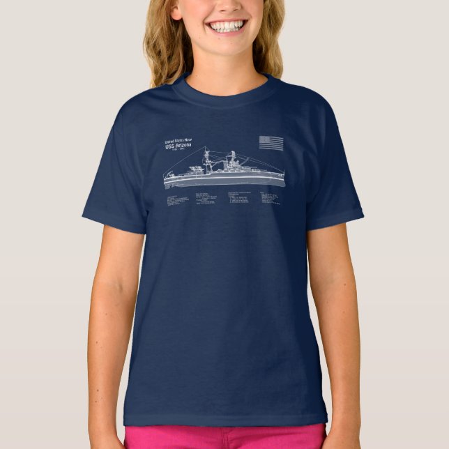 USS Arizona - Pläne für Schiffskonzepte ABD T-Shirt (Vorderseite)