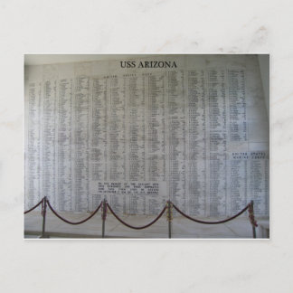 USS Arizona Plaque Postkarte