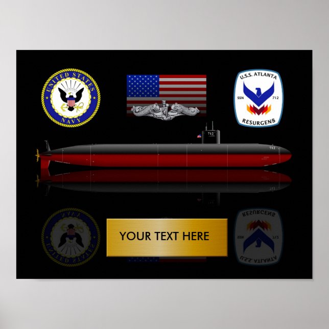 USS Atlanta SSN 712 Print Poster (Vorne)