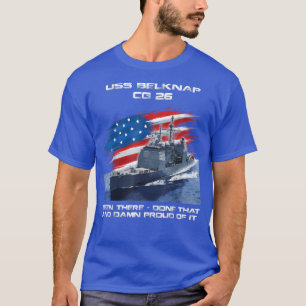 USS Belknap CG26 Class Cruiser American Flag Veter T-Shirt