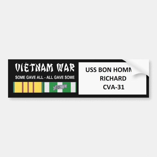 USS BON HOMME RICHARD VIETNAMKRIEG-VETERAN AUTOAUFKLEBER (Vorne)