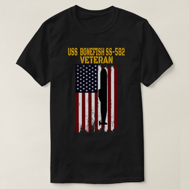 USS Bonefish SS582 U-Boot Veterans Day Vathers T-Shirt (Design vorne)