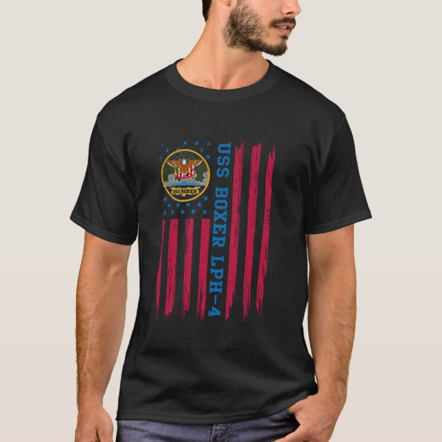 USS Boxer LPH 4 Amphibienschiff Veteran Ch T-Shirt (Vorderseite)