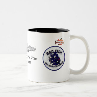 USS Bremerton (SSN-698) Bad Fish Mug with Patches Zweifarbige Tasse