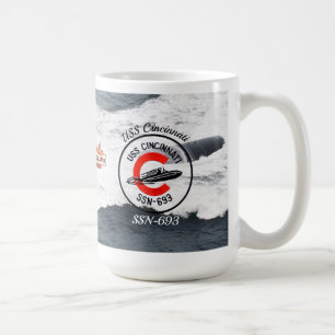 USS Cincinnati (SSN-693) Mug W/Arrière - plan