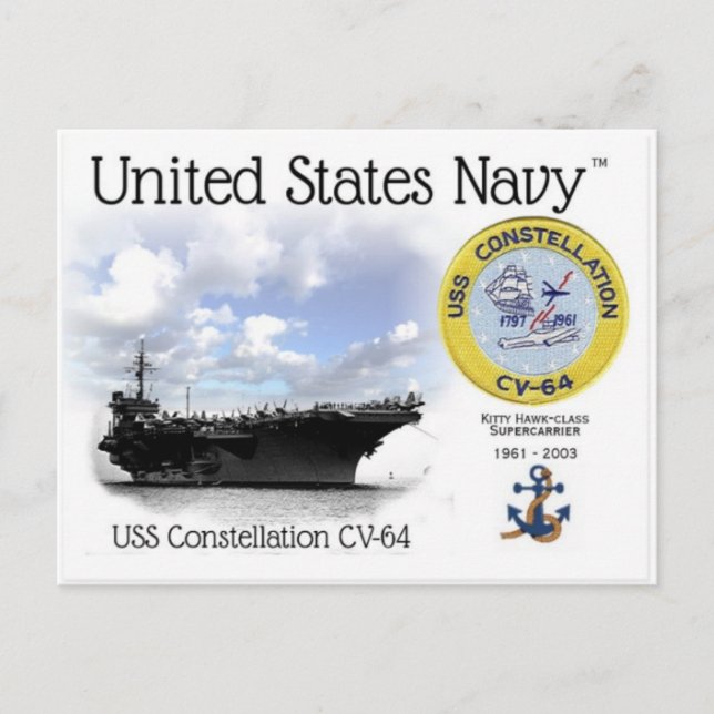 USS CONSTELLATION CV-64 AIRCRAFT Postkarte (Vorderseite)