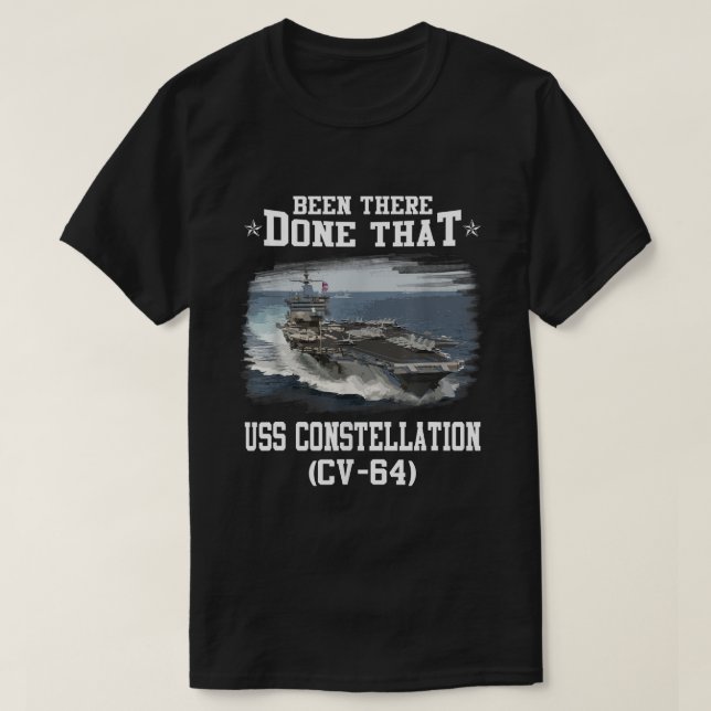 USS Constellation CV-64 Flugzeugträger Veteran Fa T-Shirt (Design vorne)