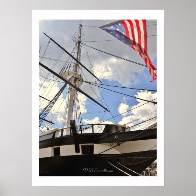 USS Constellation Tall Ship Baltimore Hafen Foto Poster (Vorne)