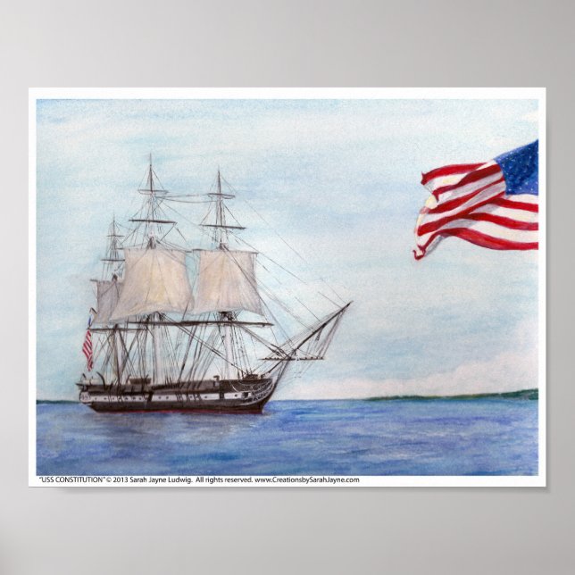 USS CONSTITUTION ART PRINT POSTER (Vorne)