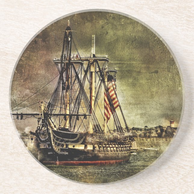USS Constitution Sandstein Untersetzer (Vorne)
