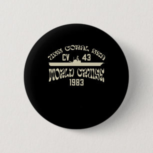 USS Coral Sea 1983 Weltumrundung Cv-43 Flugzeugträ Button