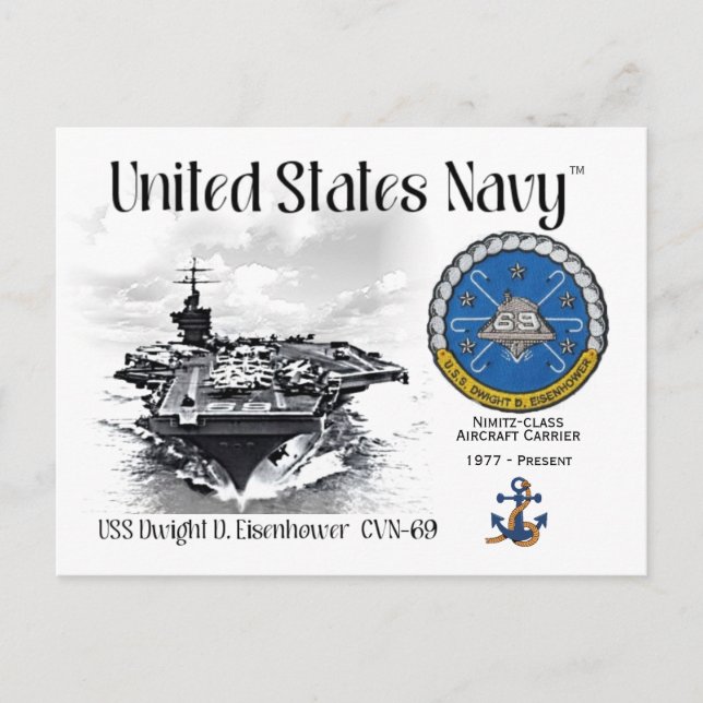 USS DWIGHT D. EISENHOWER CVN-69 - Postkarte (Vorderseite)