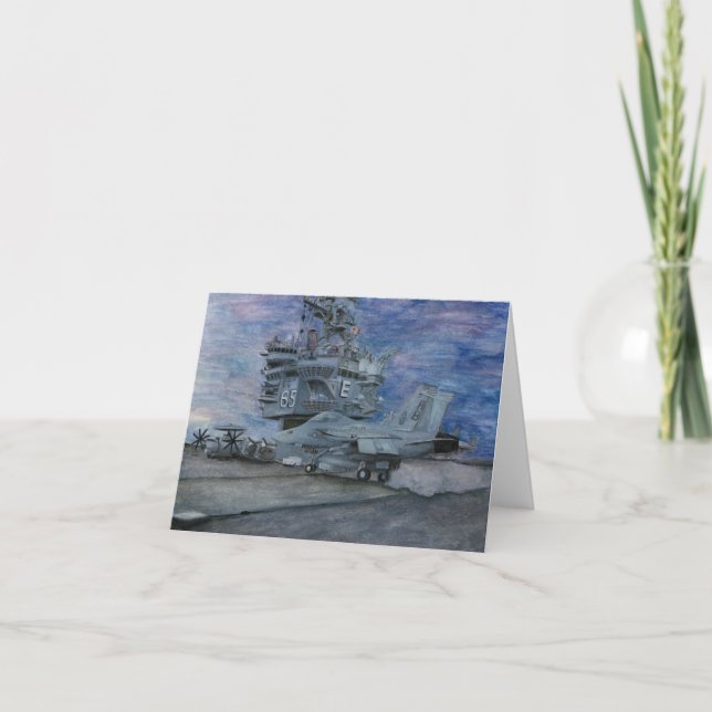 USS ENTERPRISE CVN-65 Flight Deck Dankeskarte (Vorderseite)