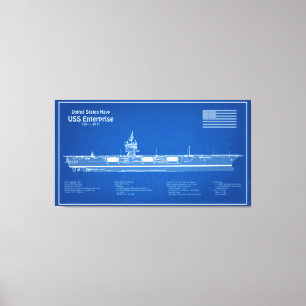 USS Enterprise (NCC-1701) - Pläne für Schiffskonze Leinwanddruck