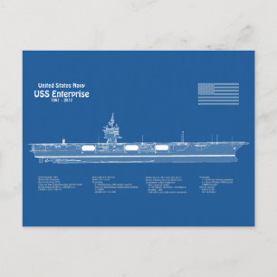 USS Enterprise (NCC-1701) - Pläne für Schiffskonze Postkarte