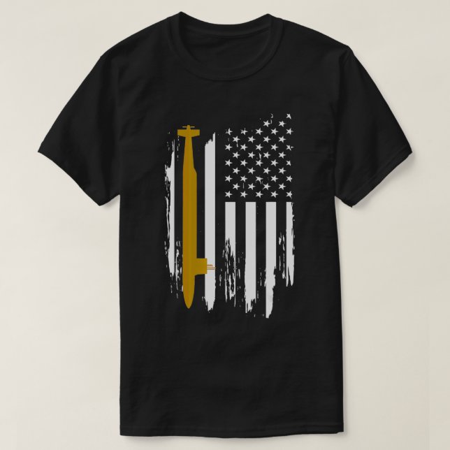 USS Florida SSGN728 U-Boot-Amerikanische Flagge T-Shirt (Design vorne)