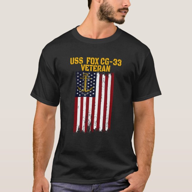 USS Fox CG 33 Cruiser Veterans Day Father's Day T T-Shirt (Vorderseite)