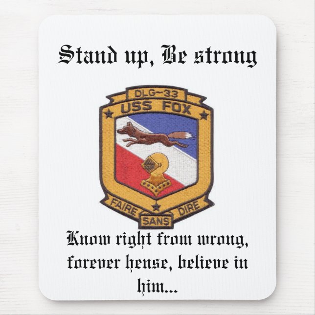 USS-FUCHS Mausunterlage Mousepad (Vorne)