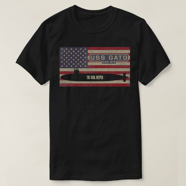 USS Gato SSN615 Nuklear U-Boot-Flagge T-Shirt (Design vorne)