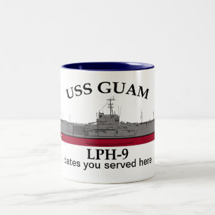USS Guam, LPH-9, kundenspezifische Daten Zweifarbige Tasse