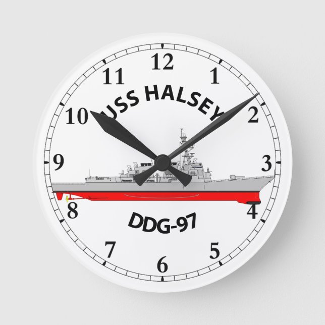 USS HALSEY - DDG-97 - ARLEIGH BURKE RUNDE WANDUHR (Vorderseite)