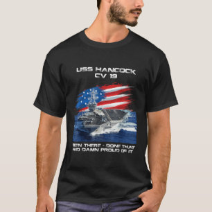 USS Hancock CV 19 Aircraft Carrier Veteran USA Fla T-Shirt