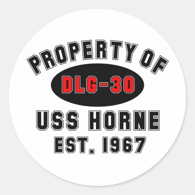 USS Horne DLG-30 Runder Aufkleber (Vorderseite)