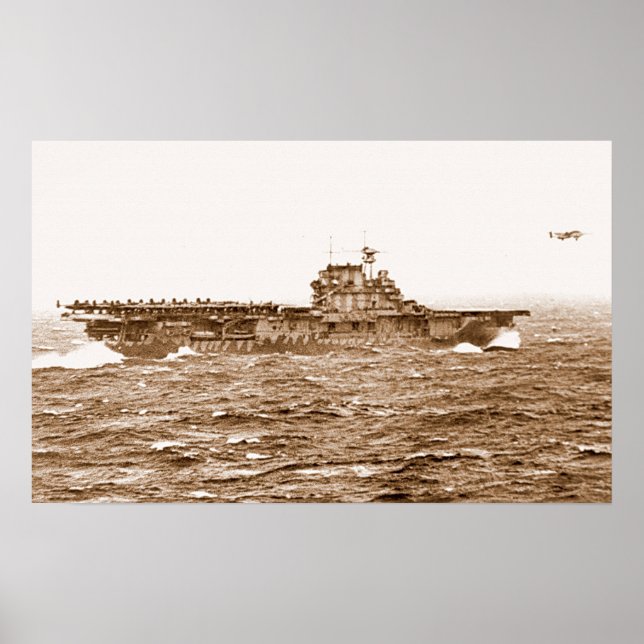 USS Hornet B-25 Startplakat Poster (Vorne)