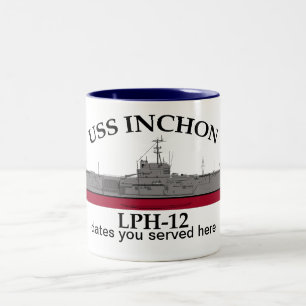 USS Inchon, LPH-12, Termine für die individuelle B Zweifarbige Tasse