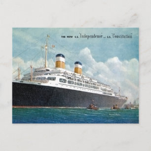 USS Independence & SS Constitution Vintage Postkarte